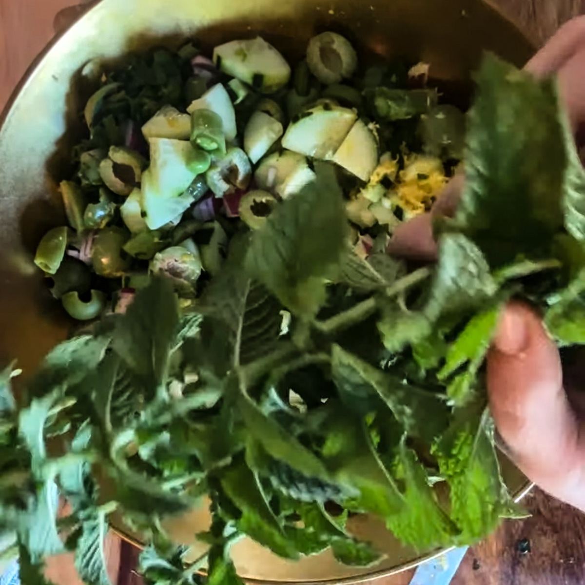 Mixing all ingredients