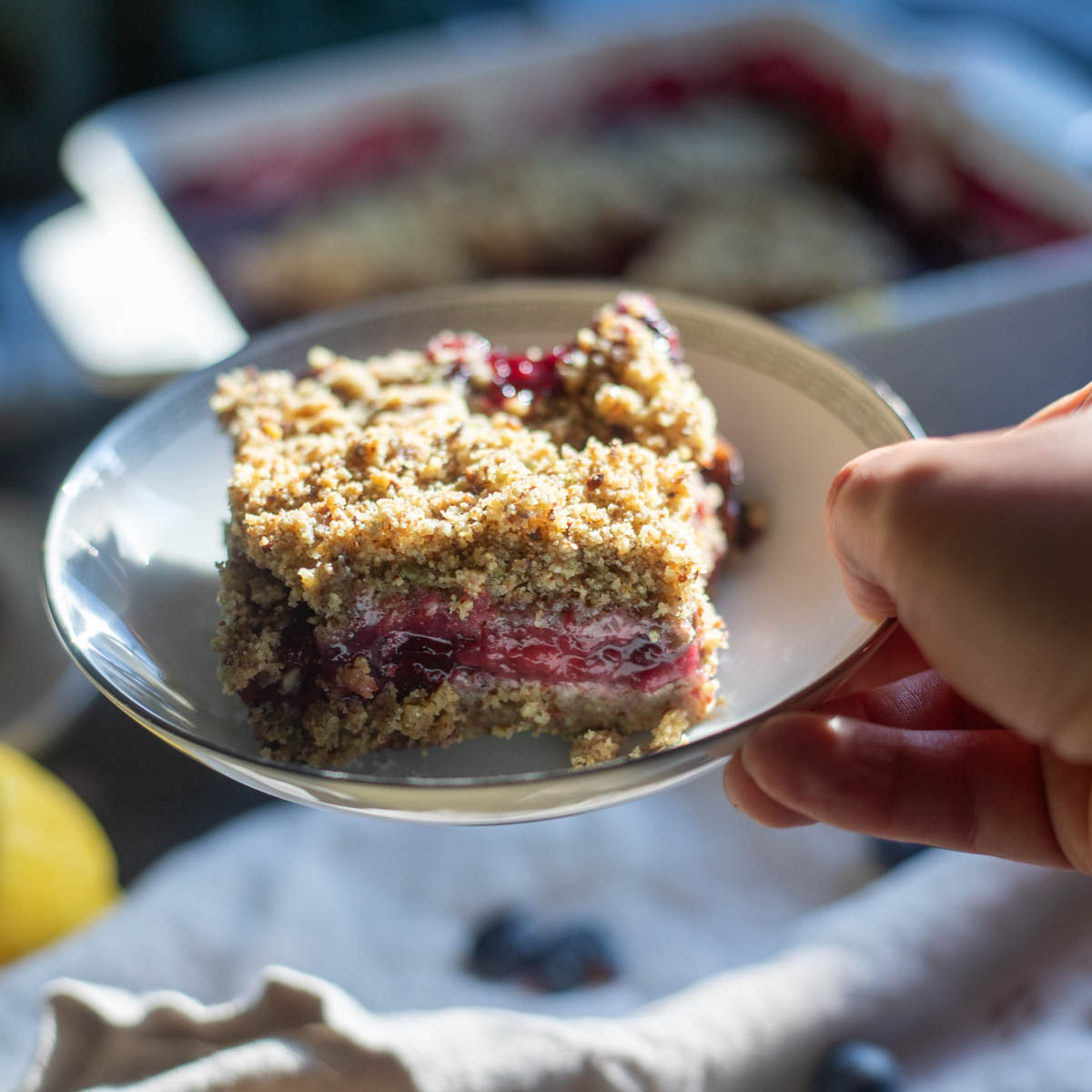 Berry Bar with Sam's Hand